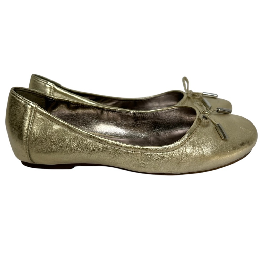 ECCO Women’s Limestone (Gold) Coto City Bow Detail Ballet Flats-Size 37 US 6/6.5